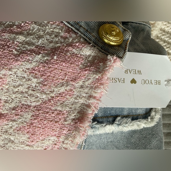 Pink tweed denim mini skirt 🩷 - Picture 9 of 10